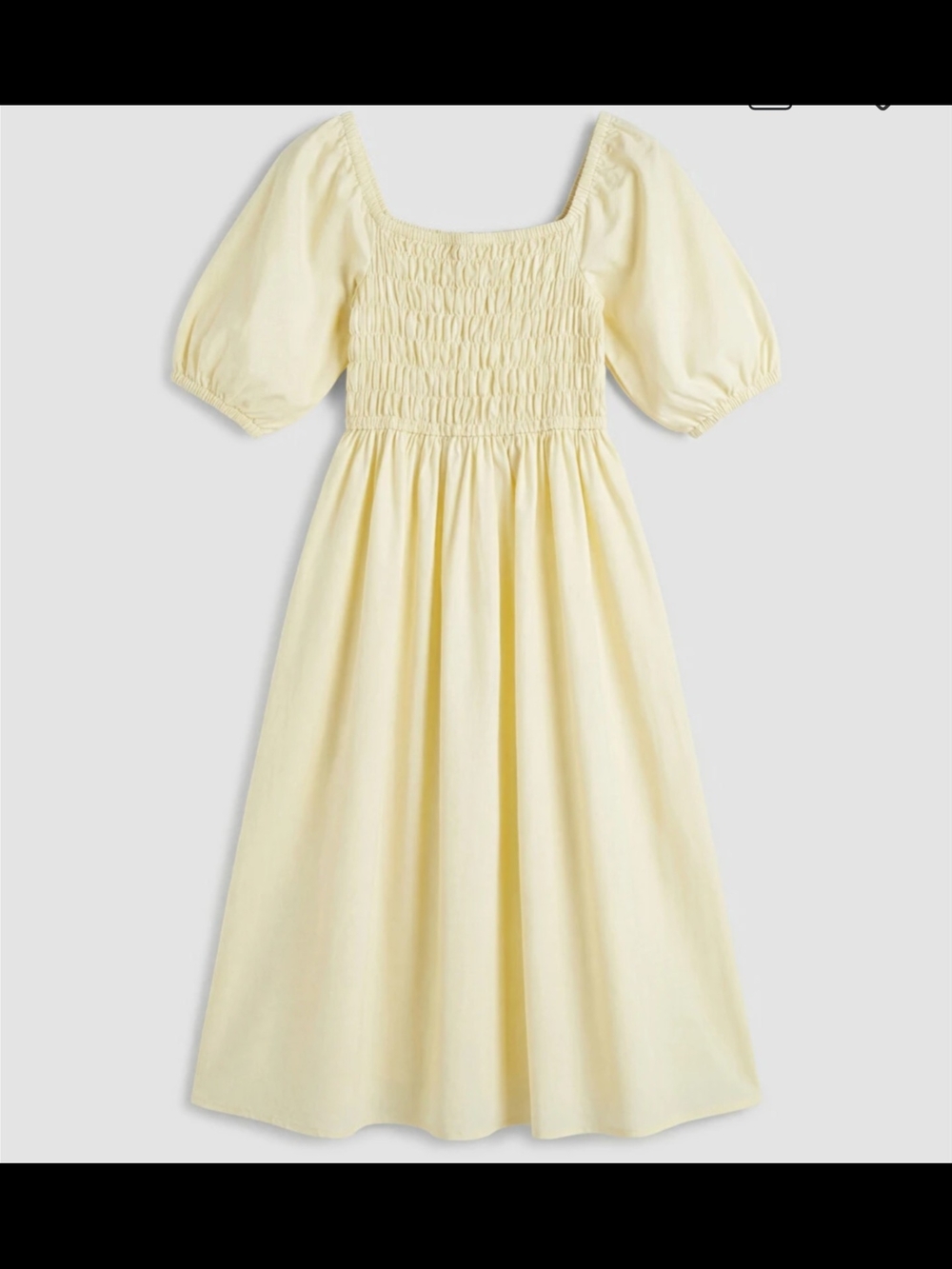 LC Waikiki Yellow Smocked Puff Sleeve Midi Dress – Women's XL – New